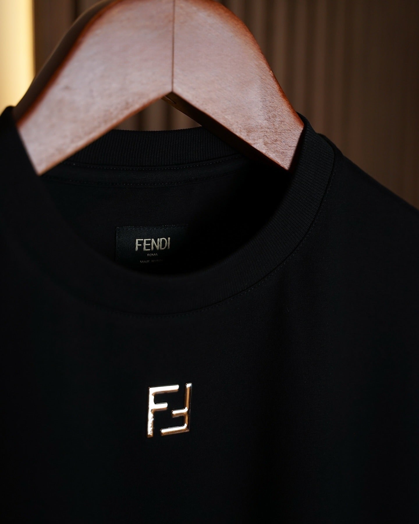 Fendi Black Logo Badge T-Shirt