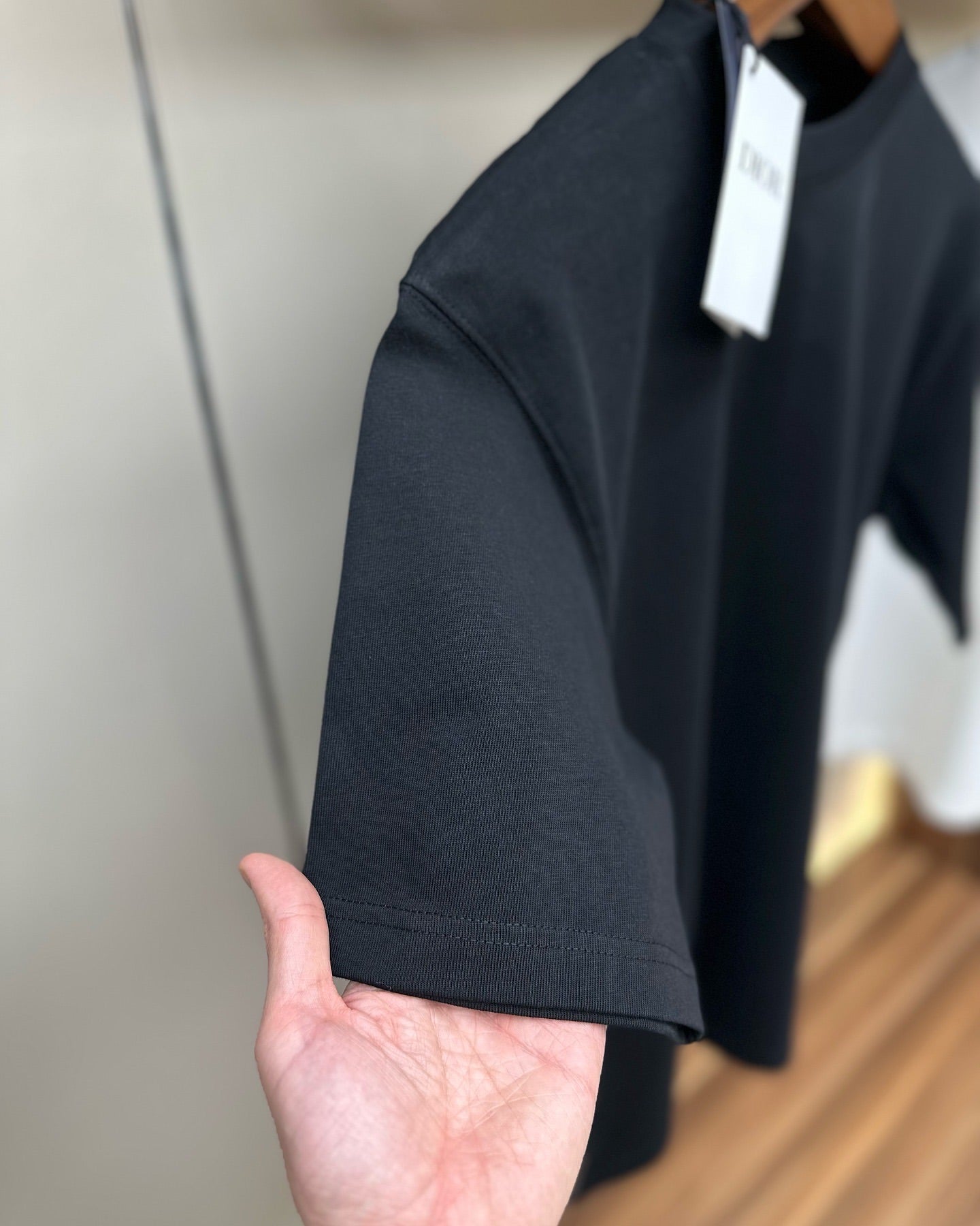 Dior Black T-Shirt with Embroidered Bee Logo