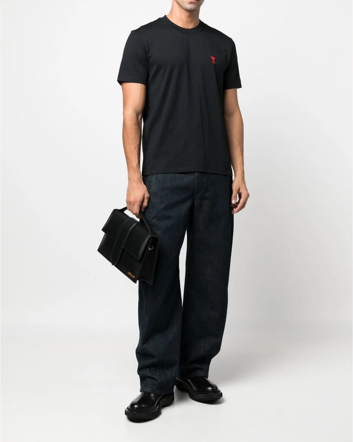 AMI Paris De Coeur Logo T-Shirt Black