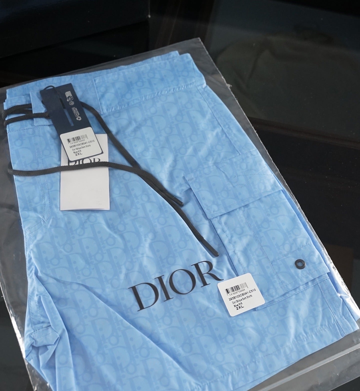 Dior Blue Monogram Swim Shorts