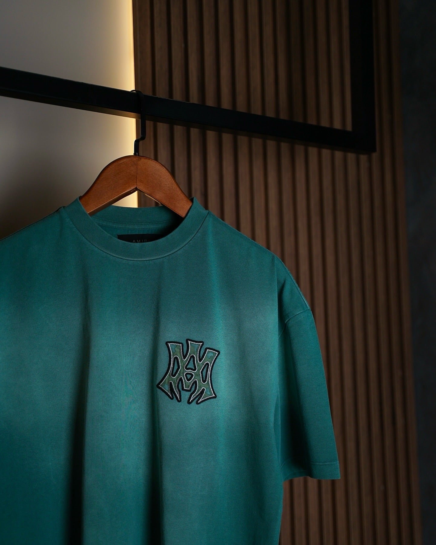 Amiri Hollywood Turquoise Logo Tee