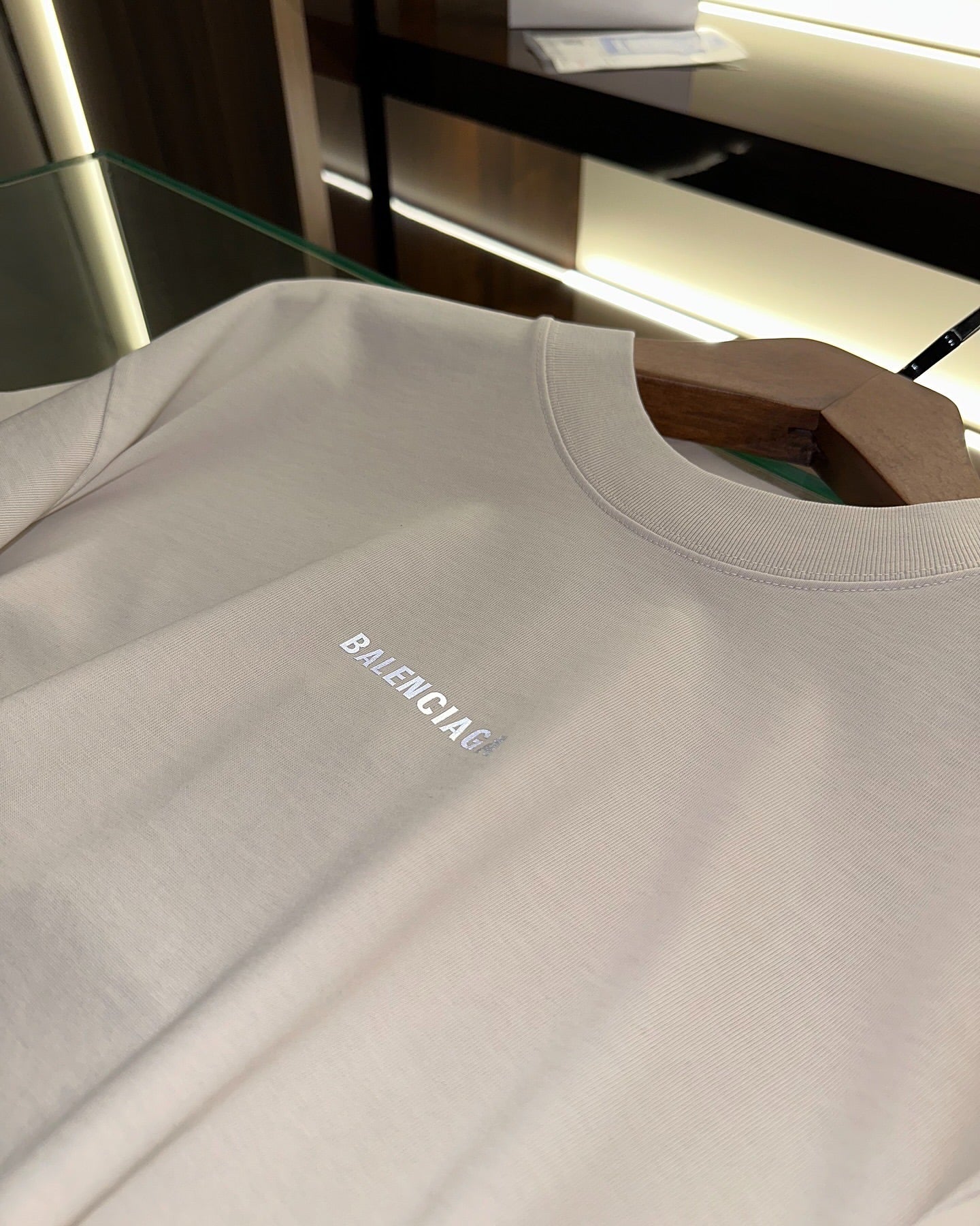 Balenciaga Oversized Logo T-Shirt – Beige