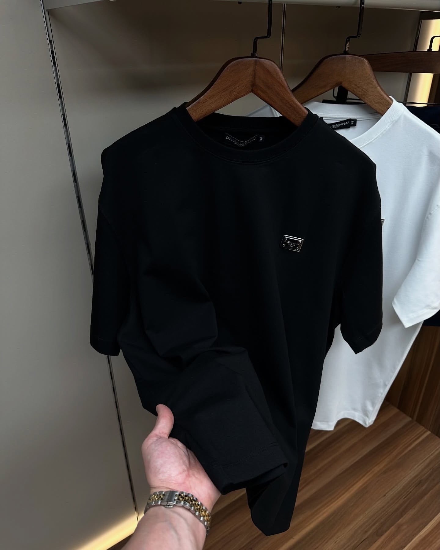 Dolce & Gabbana Black Logo Patch T-Shirt (Oversize)
