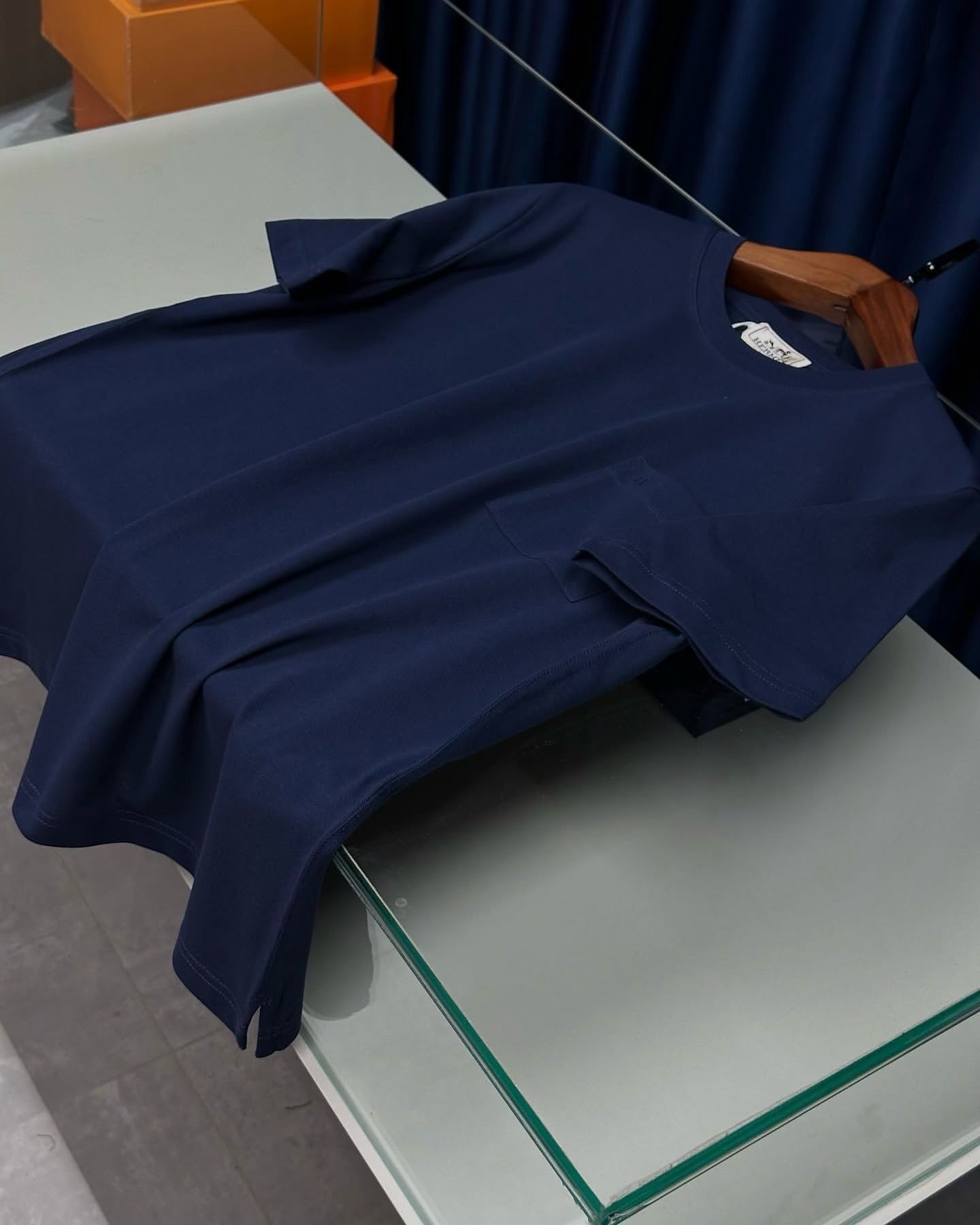 Hermès Navy Blue Pocket T-Shirt