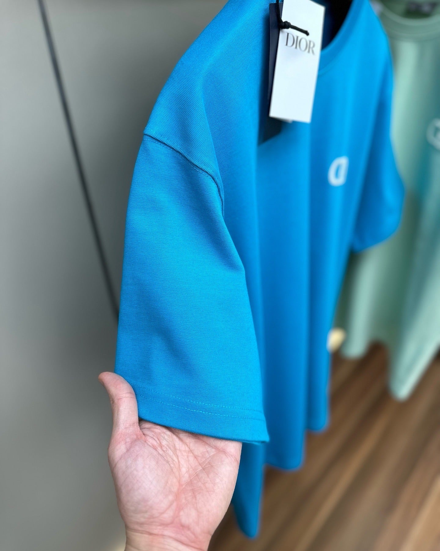 Dior Embroidered CD Icon T-Shirt – Sky Blue