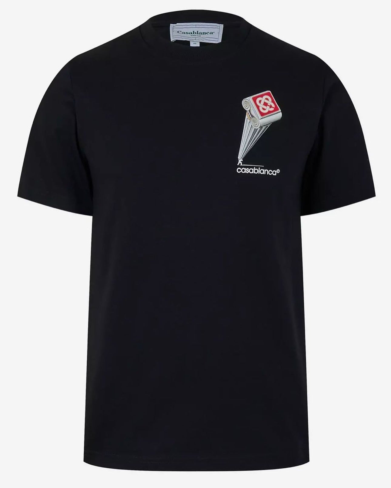 Casablanca Black T-Shirt with Scroll Artwork Graphic