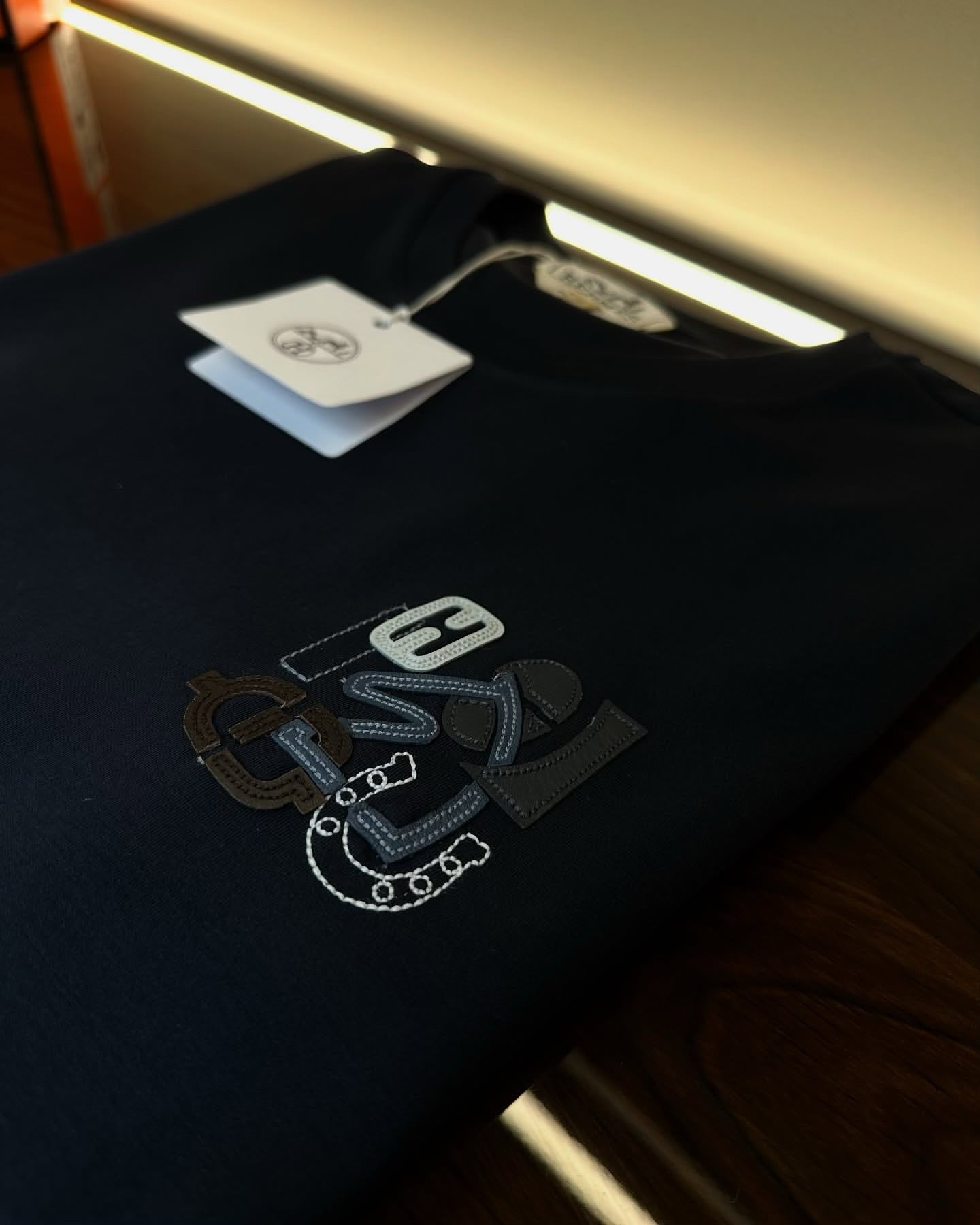 Hermès Navy Blue Graphic Logo T-Shirt