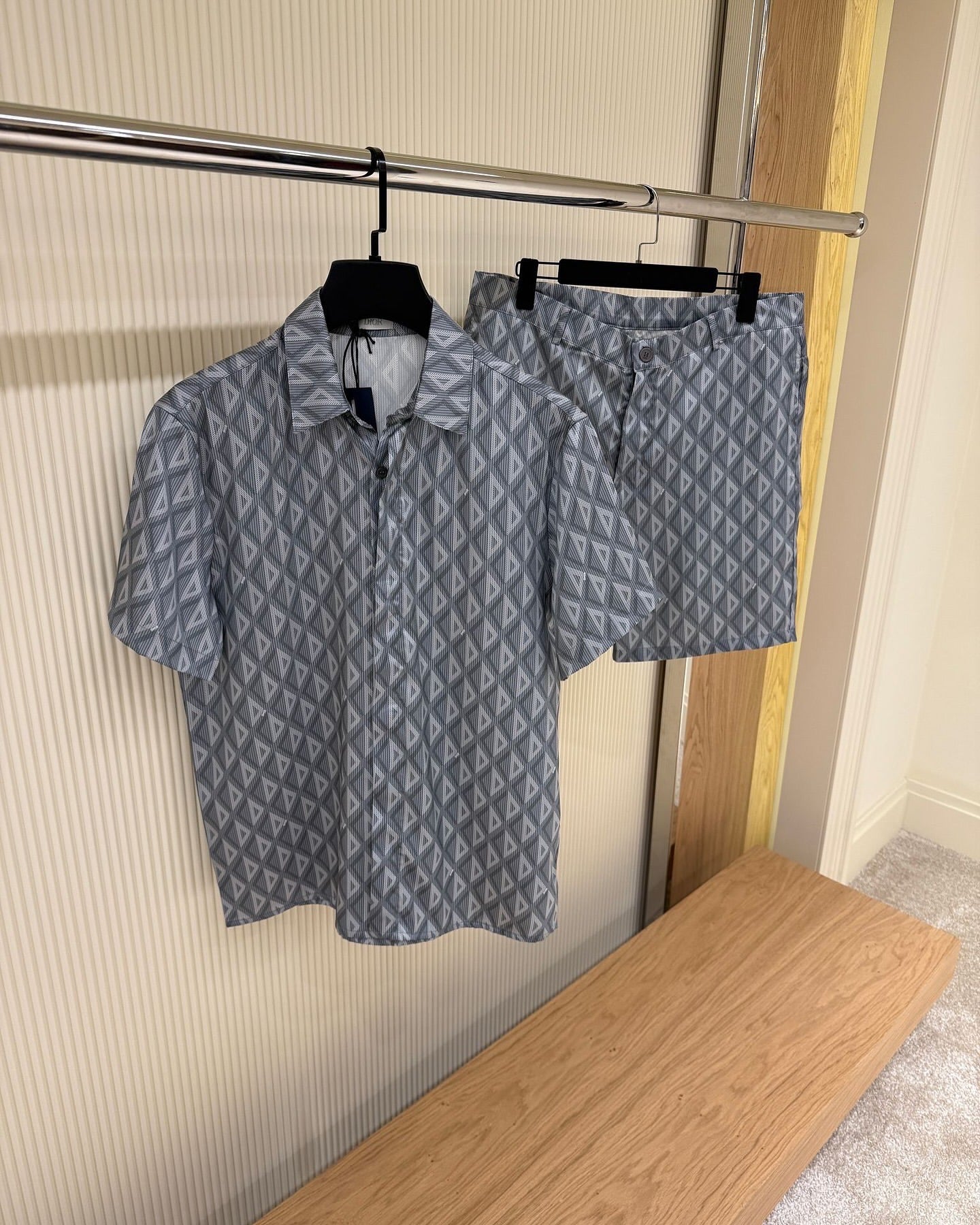 Dior Oblique Pattern Co-ord Set – Shirt & Shorts