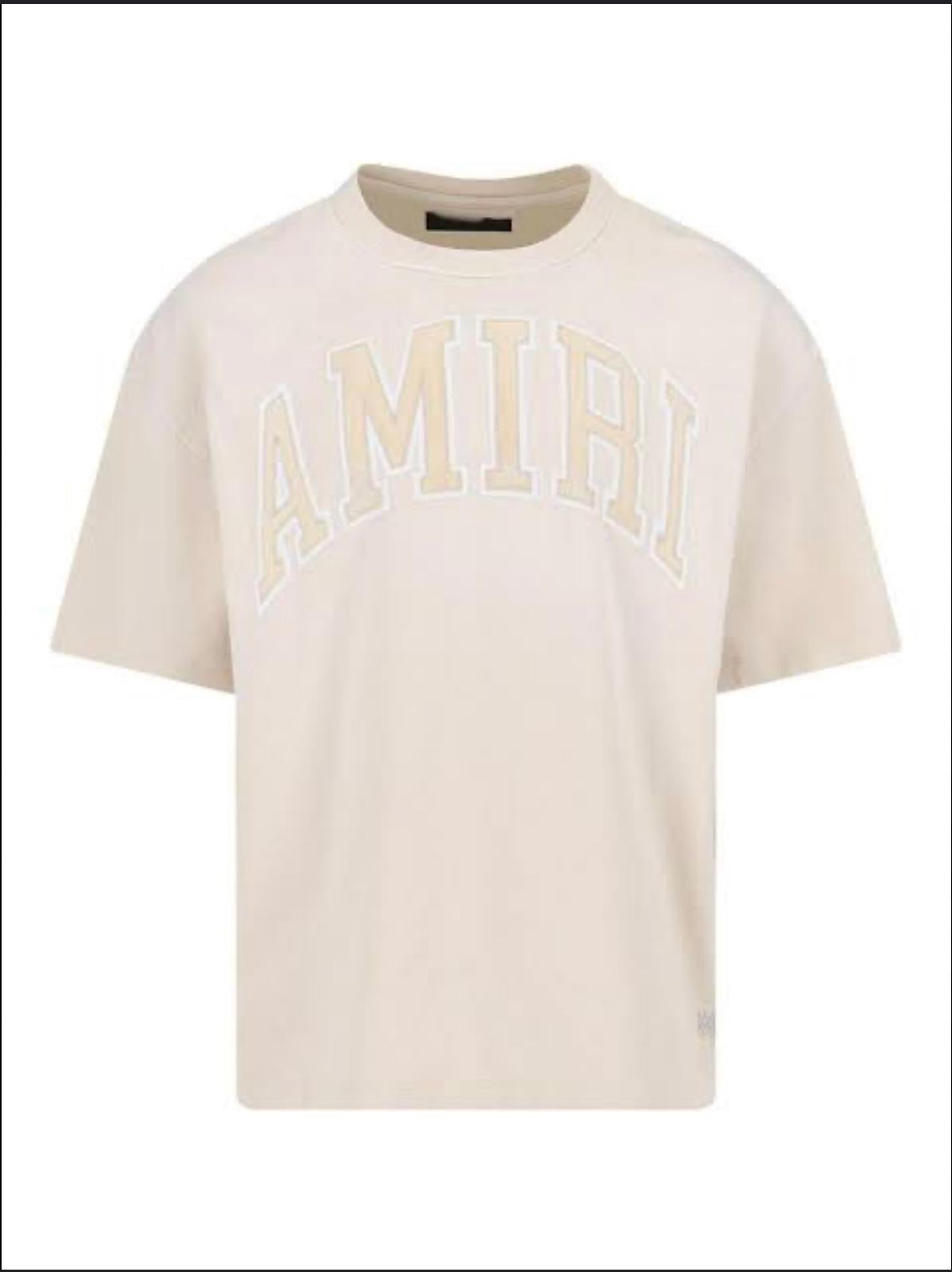 AMIRI BeigeCollegiate Logo T-Shirt