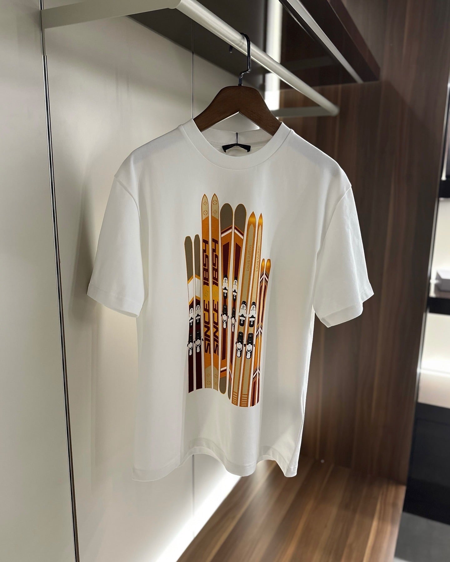 Louis Vuitton White “Since 1854” Ski Graphic T-Shirt