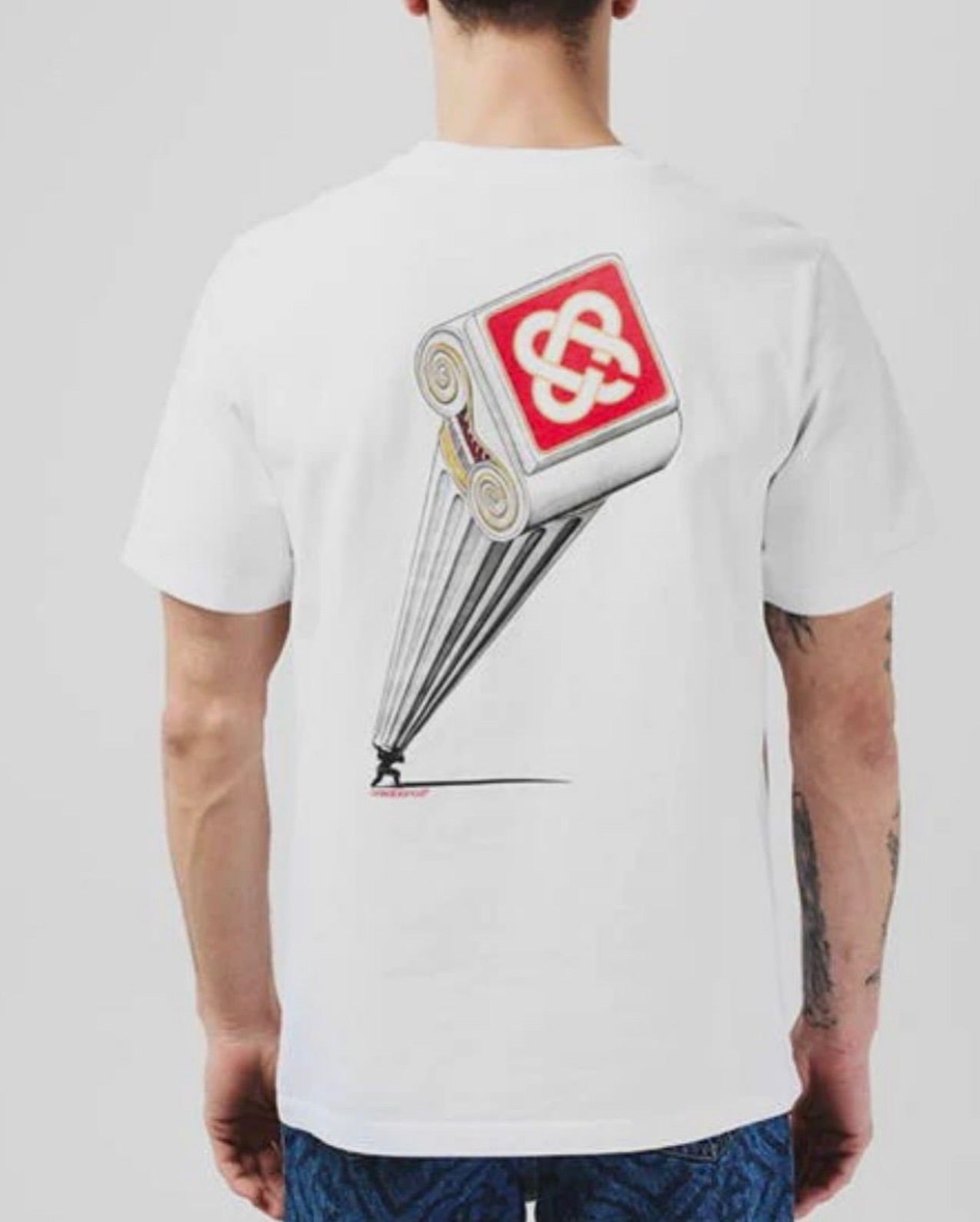 Casablanca whiteT-Shirt with Scroll Artwork Graphic