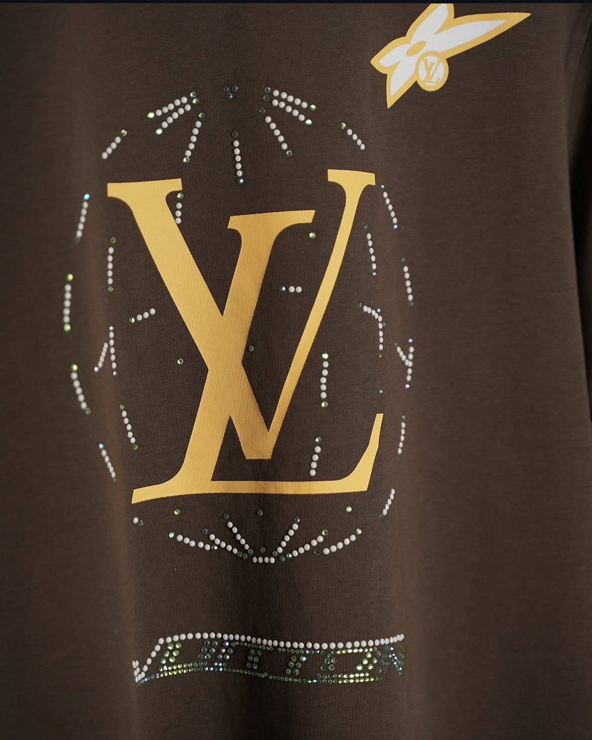 Louis Vuitton Rhinestone Logo Tee