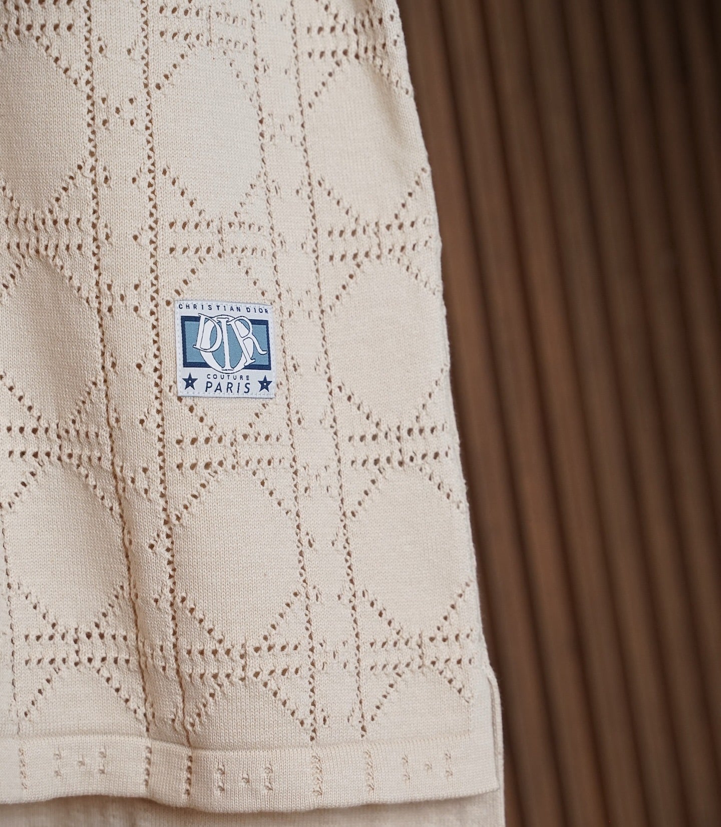 Dior Knit Button-Up Shirt – Cream