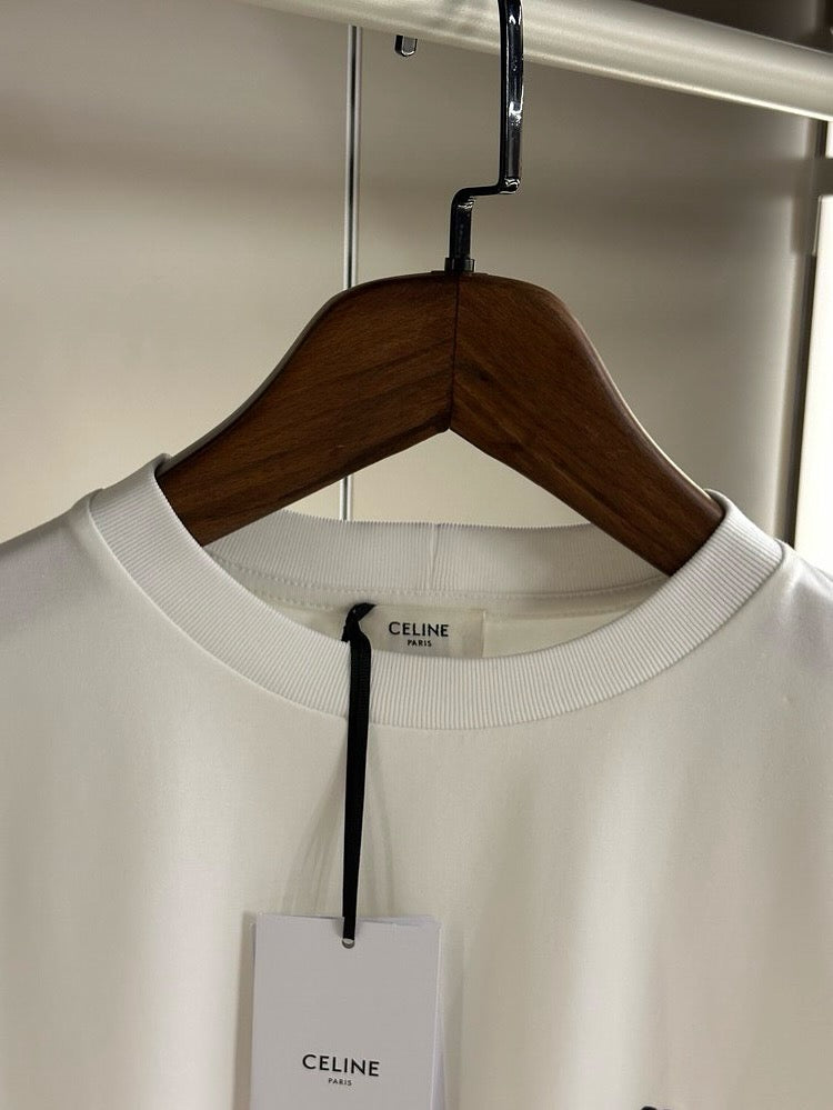 Celine Triomphe Emblem T-Shirt – White