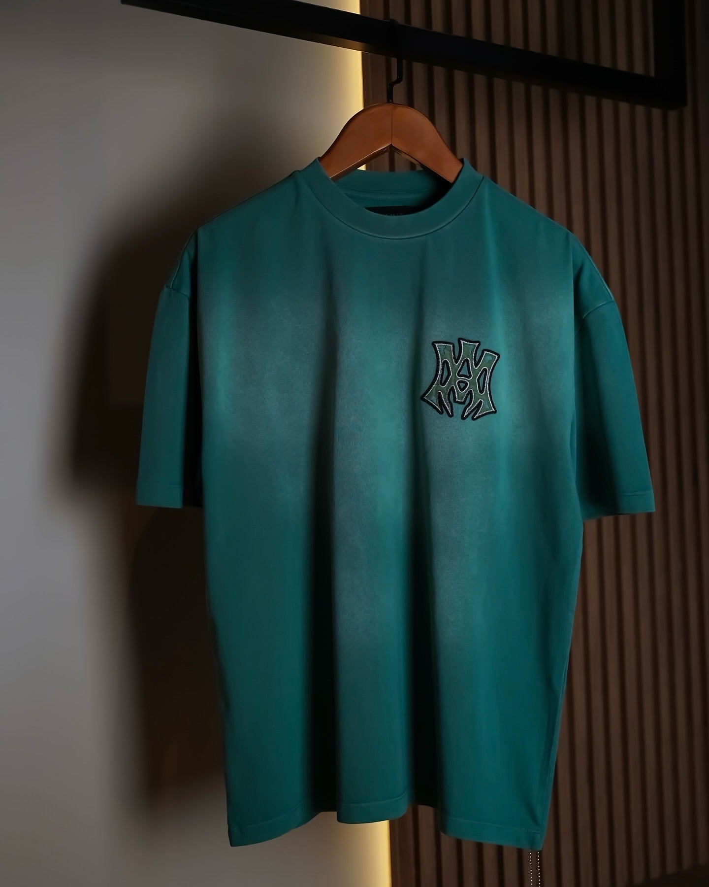 Amiri Hollywood Turquoise Logo Tee