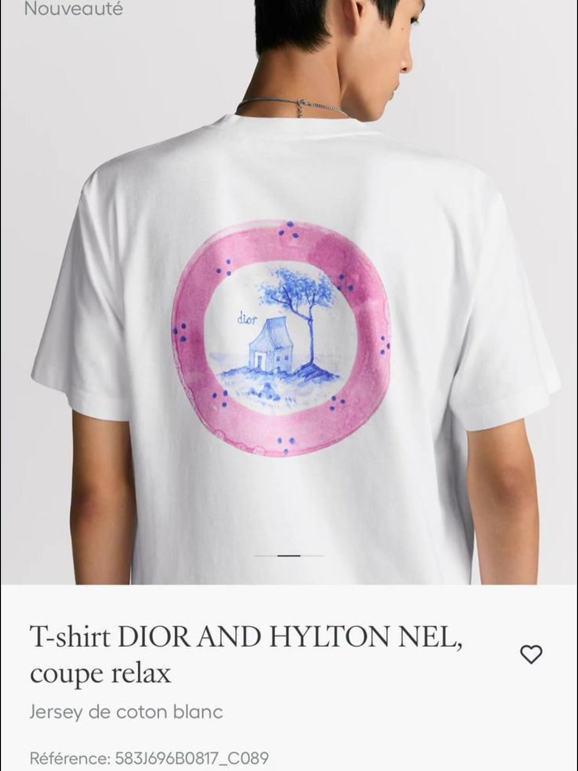 Dior Artistic Sketch Cotton T-Shirt White