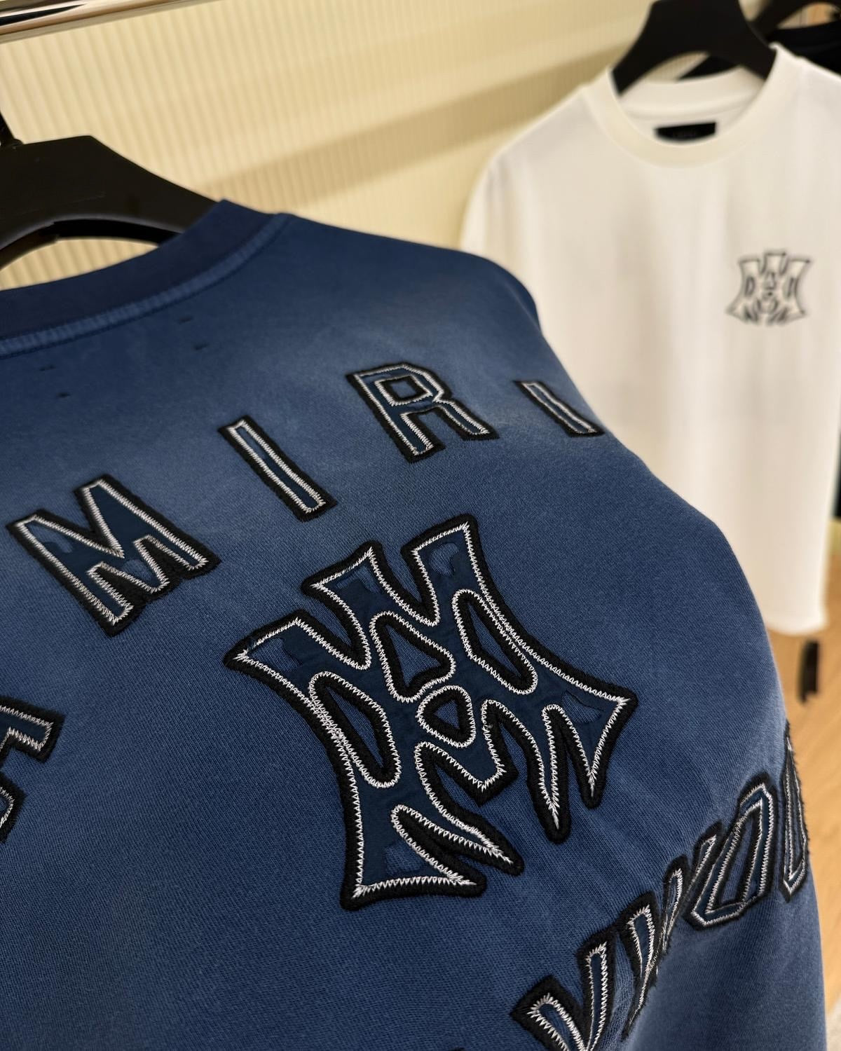 AMIRI Blue Hollywood Logo Oversized T-Shirt