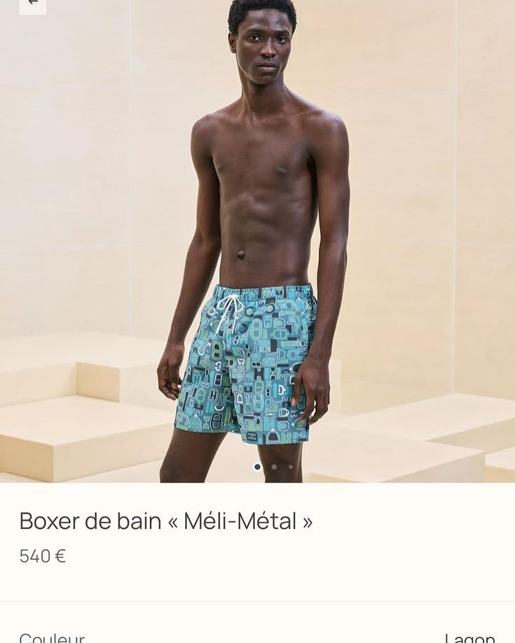 Hermès Monogram Geometric Print Swim Shorts – Blue & Teal