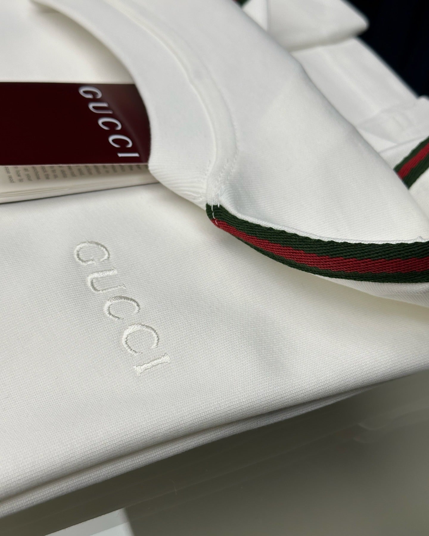 Gucci White Cotton T-Shirt with Web Stripe Detail (oversize)