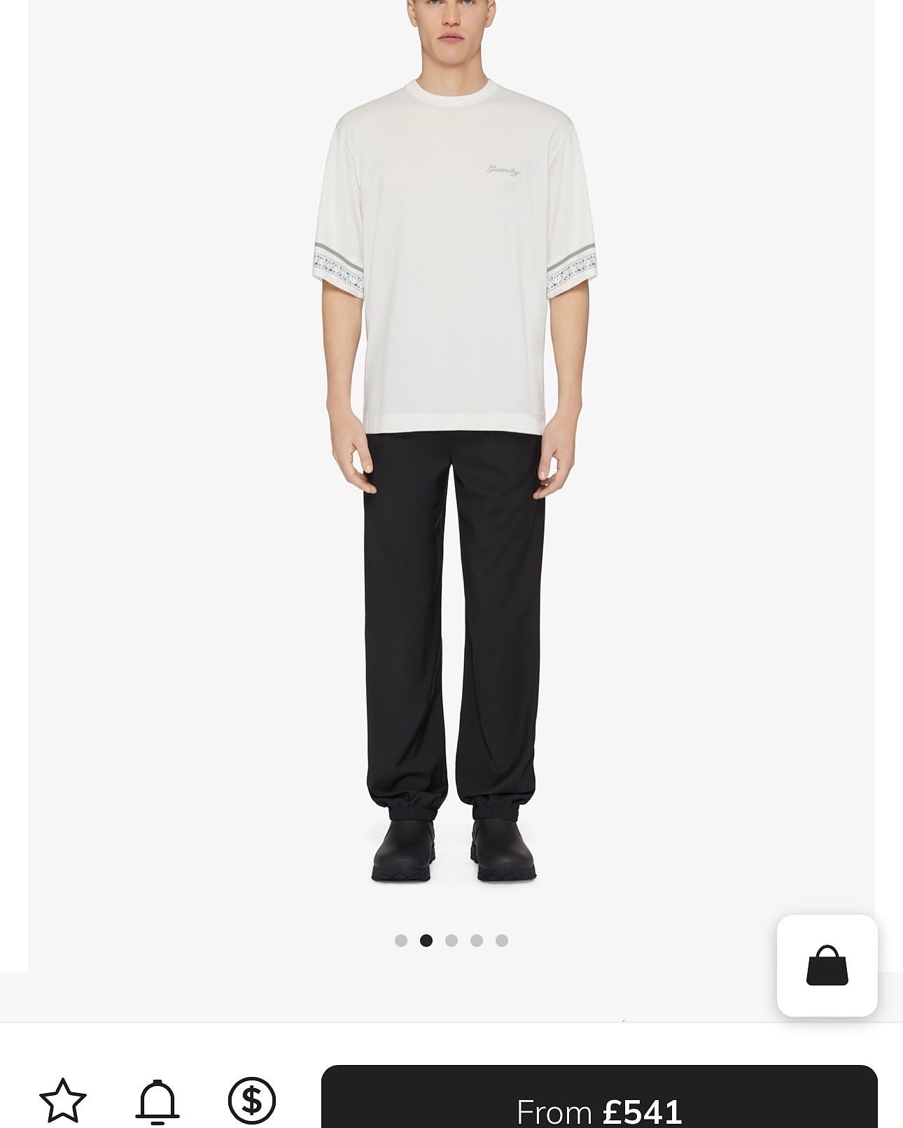 White T-Shirt with Embroidered Sleeve Detail Givenchy (Oversize)