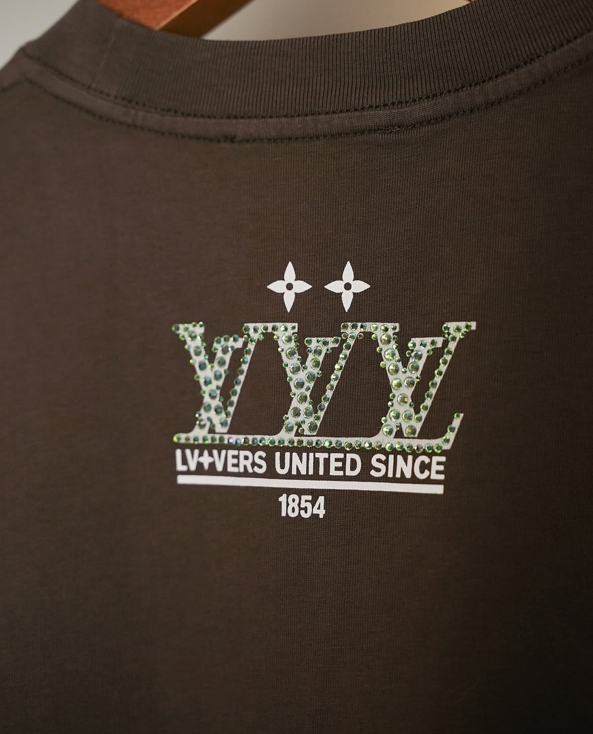 Louis Vuitton Rhinestone Logo Tee