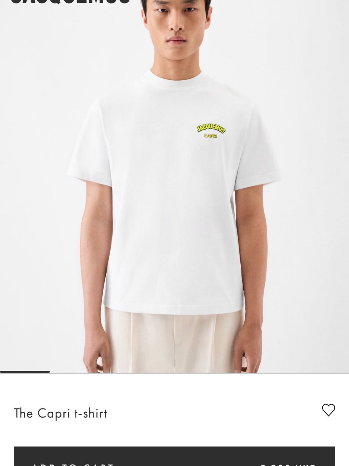Jacquemus L’unico Lemon Leaf T-Shirt White