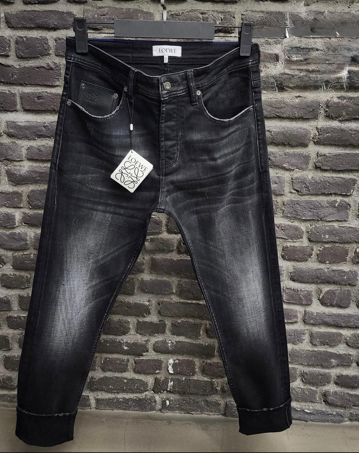 Loewe Distressed Black Denim Jeans