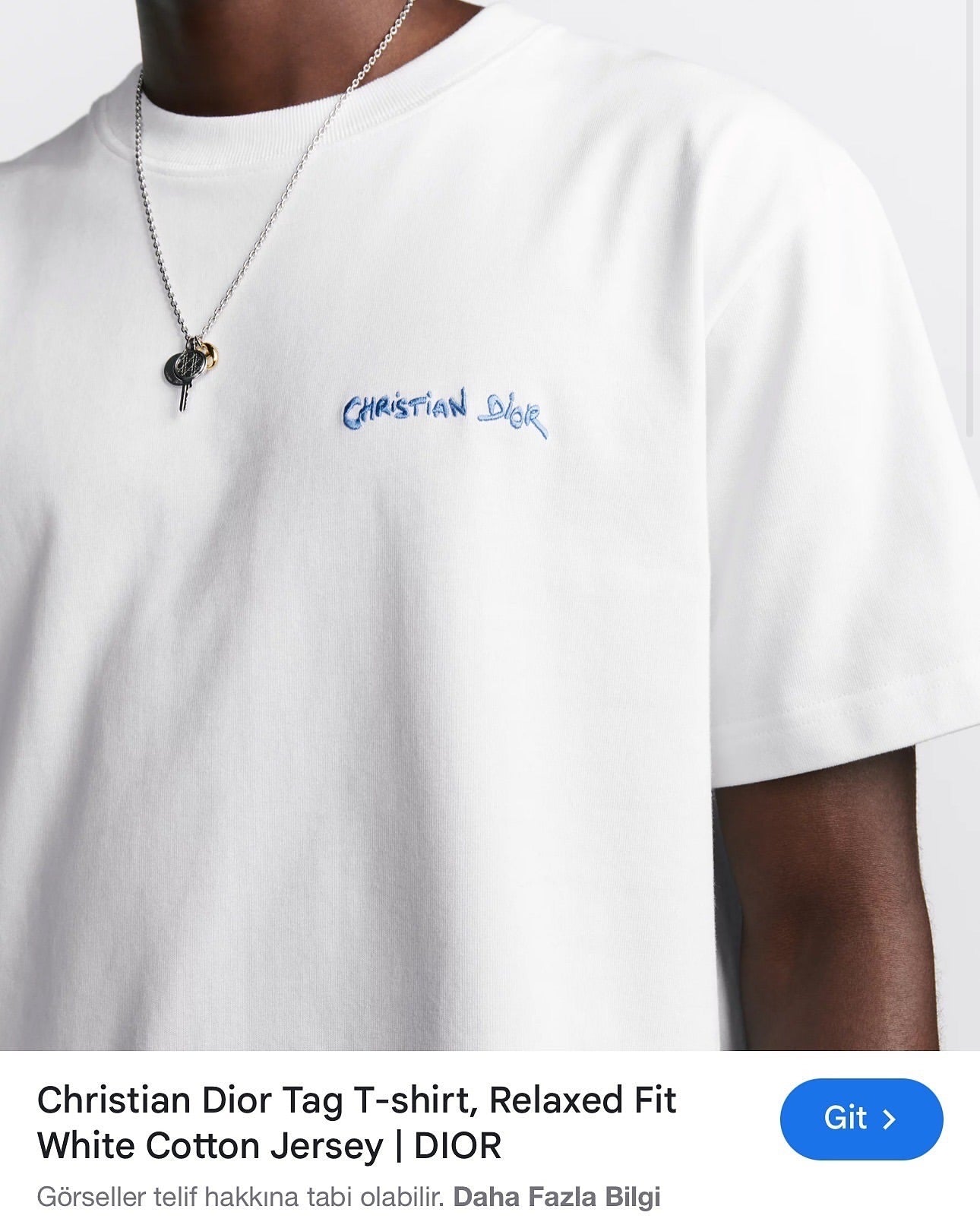 Dior White T-Shirt with “Christian Dior” Embroidery
