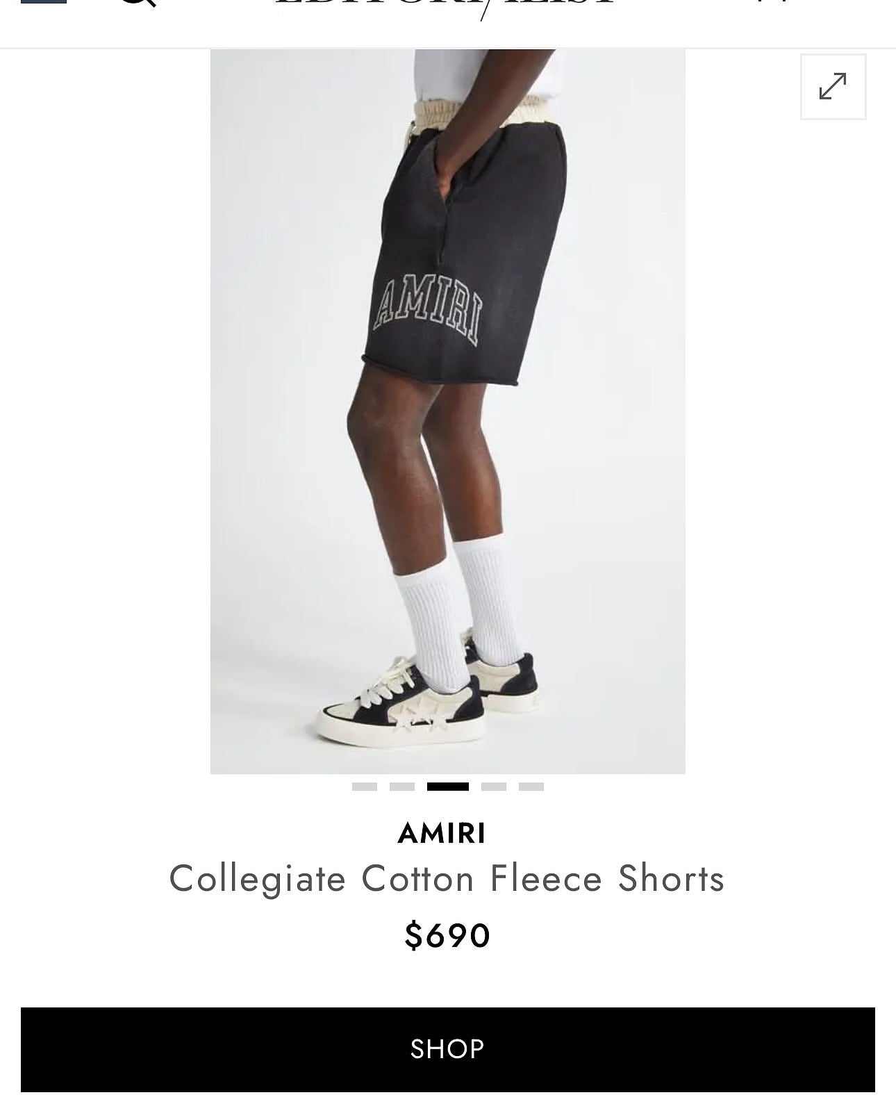 Amiri Collegiate Logo Black Shorts & T-Shirt Set
