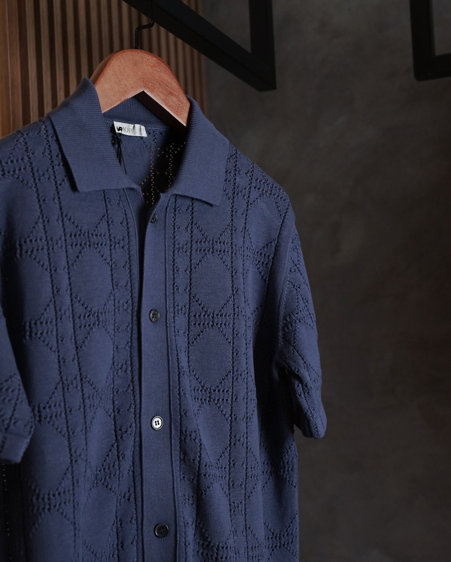 Dior Paris Perforated Sleeve Knit Shirt – Navy