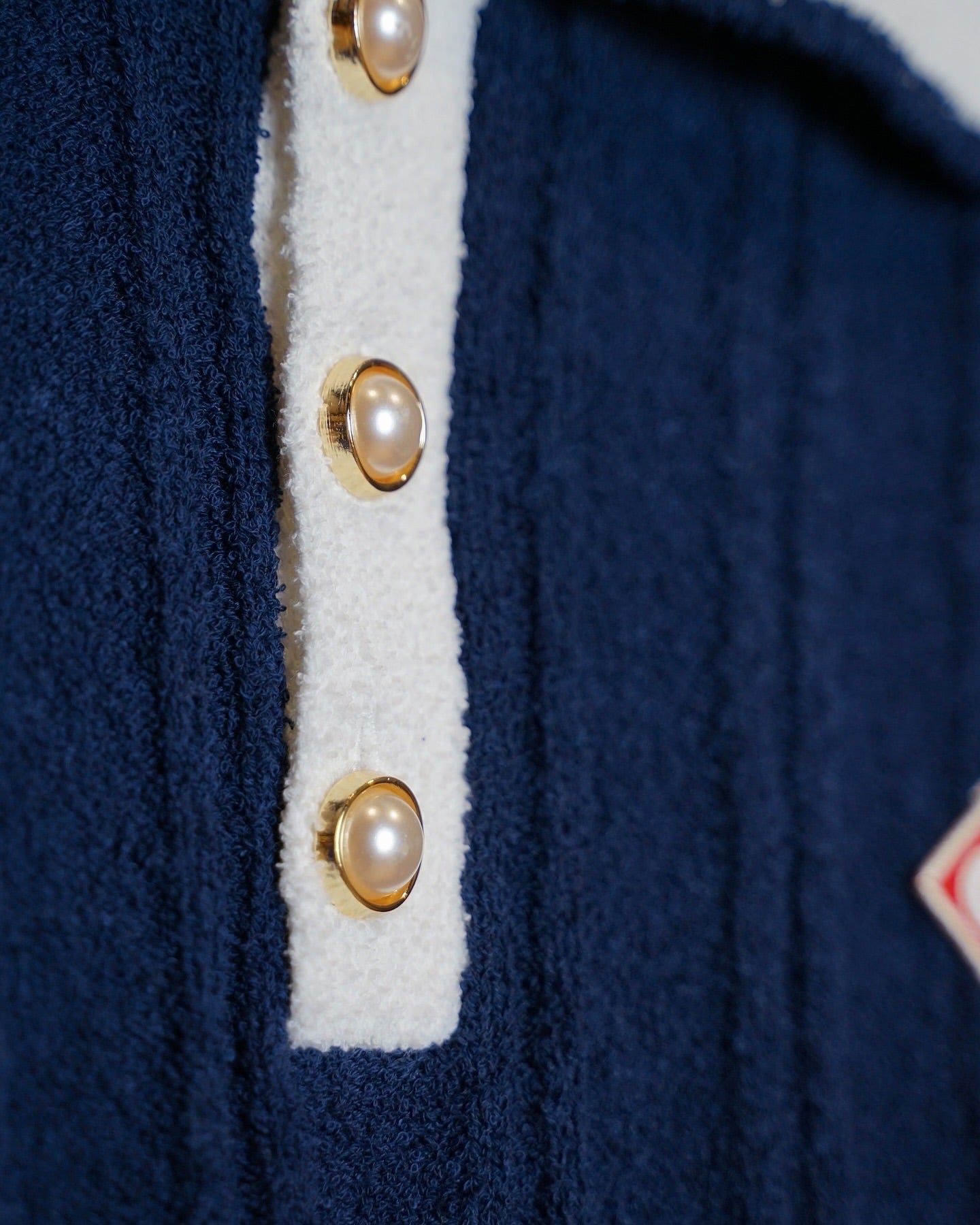 Casablanca Knitted Polo – Navy & Ivory Elegance