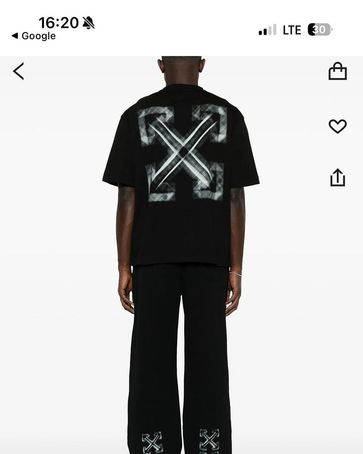 Off-White™ Black Polo Shirt with Spray Arrow Graphic (Oversize)