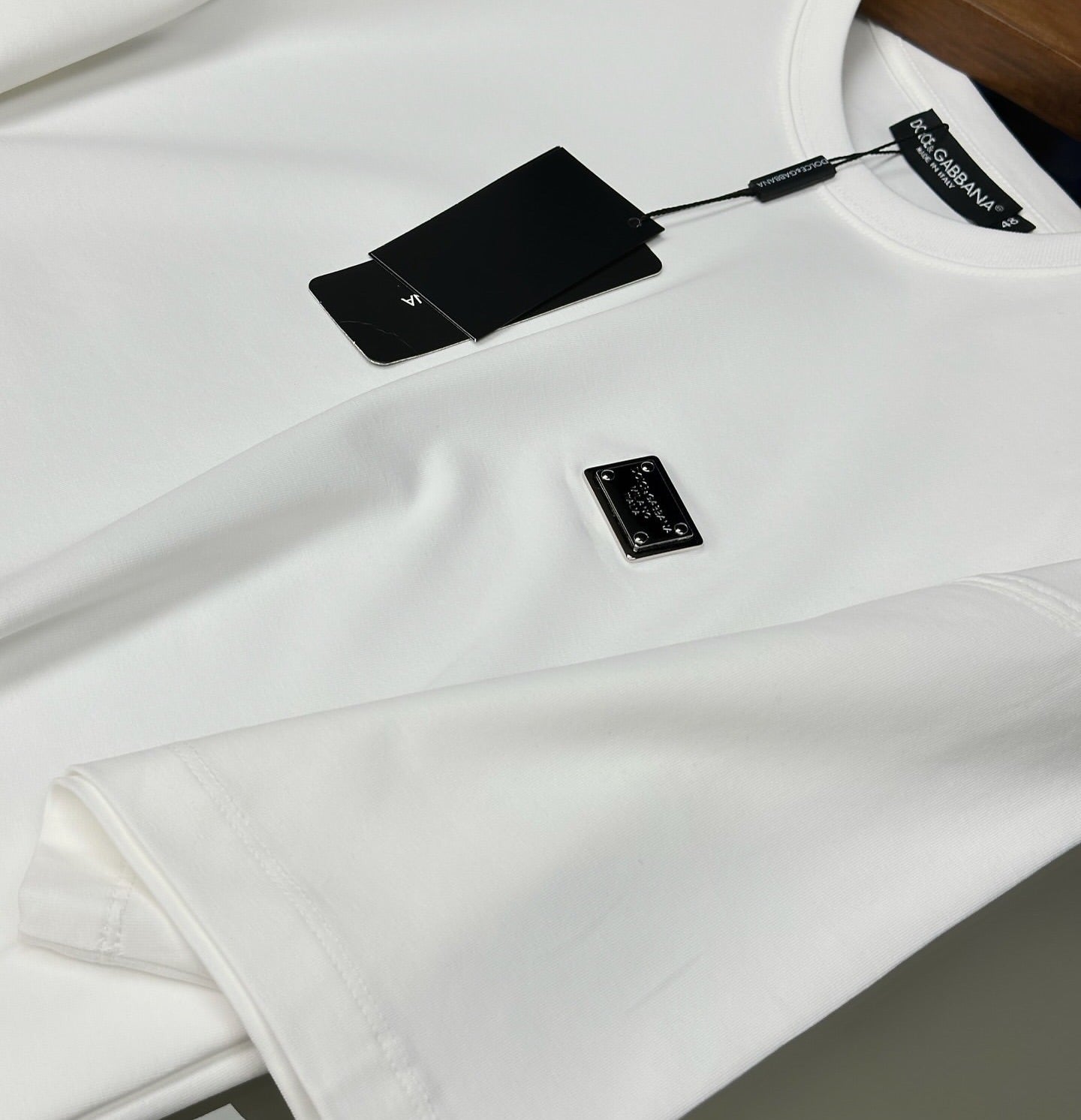 Dolce & Gabbana White Logo Patch T-Shirt (Oversize)