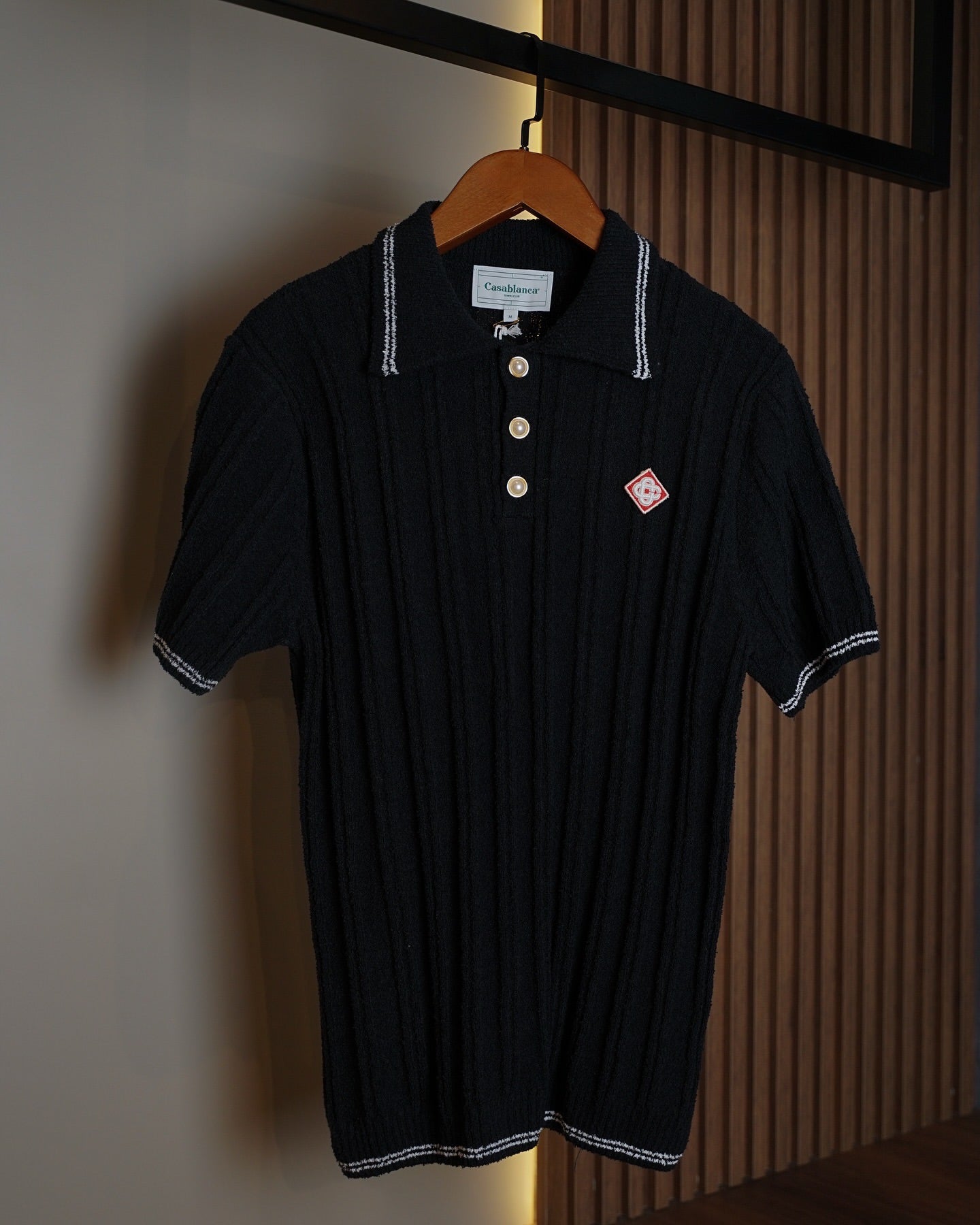 Casablanca Knitted Polo – Black Elegance