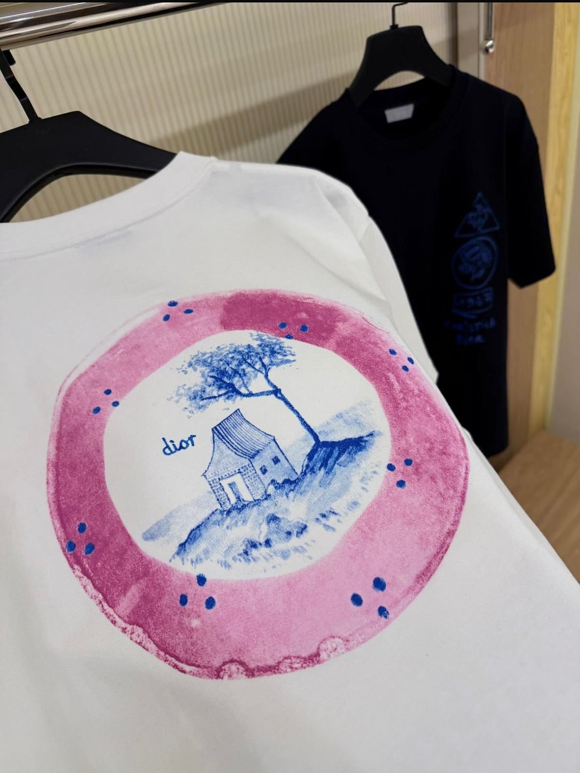 Dior Artistic Sketch Cotton T-Shirt White