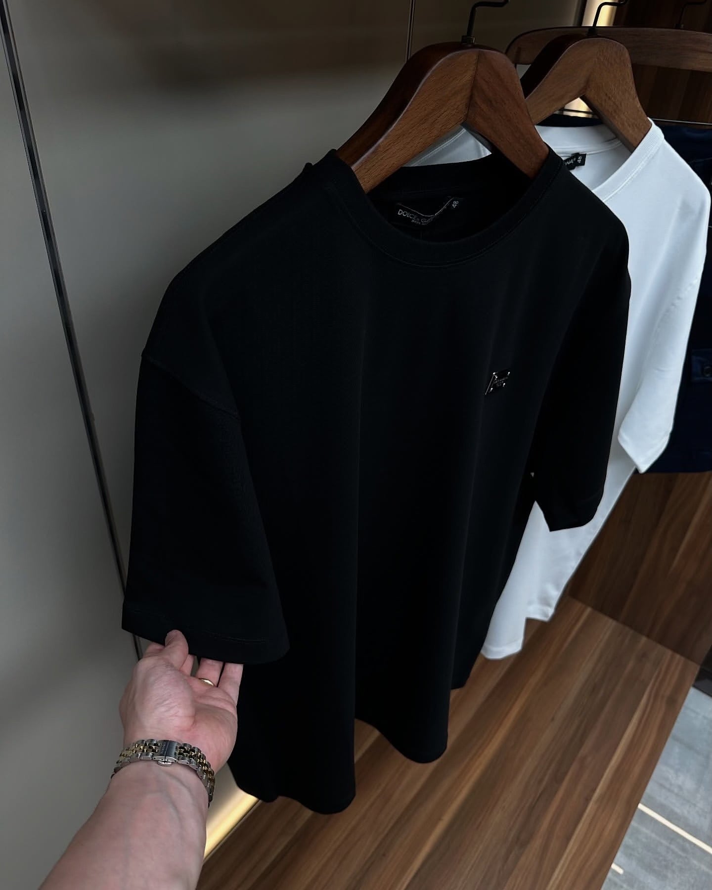 Dolce & Gabbana Black Logo Patch T-Shirt (Oversize)