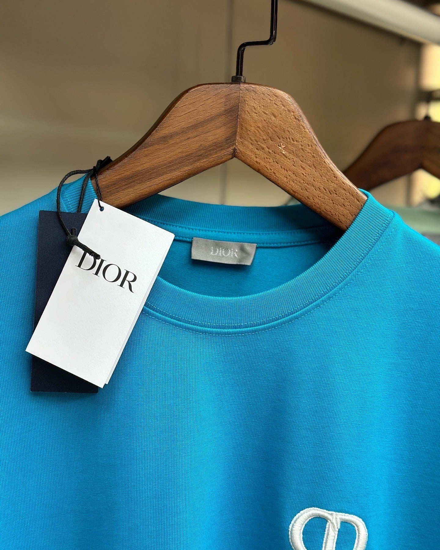 Dior Embroidered CD Icon T-Shirt – Sky Blue