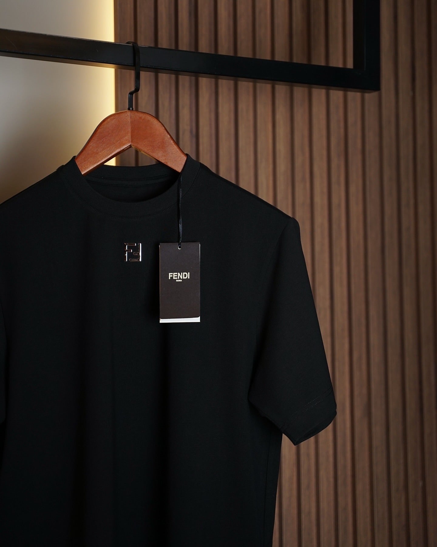 Fendi Black Logo Badge T-Shirt