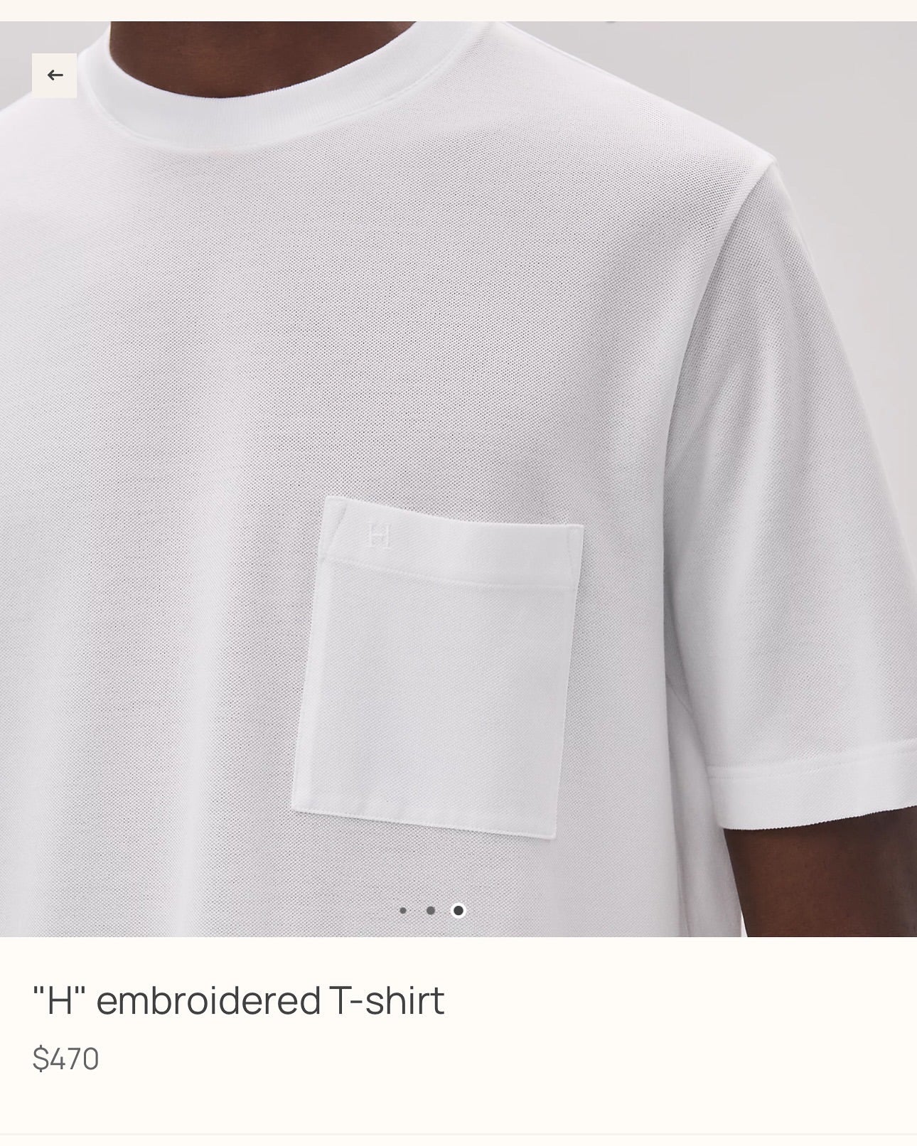 Hermès White Cotton T-Shirt with Sleeve Pocket & Embroidered “H” Logo