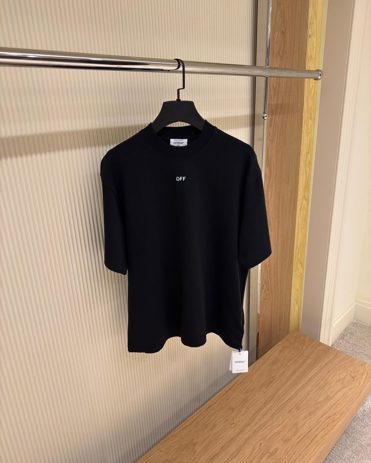 Off-White™ Black Polo Shirt with Spray Arrow Graphic (Oversize)