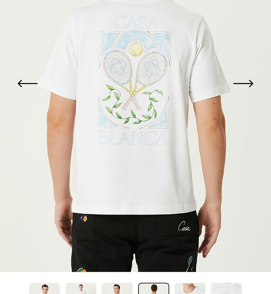 Casablanca White “Tennis Club” Graphic T-Shirt