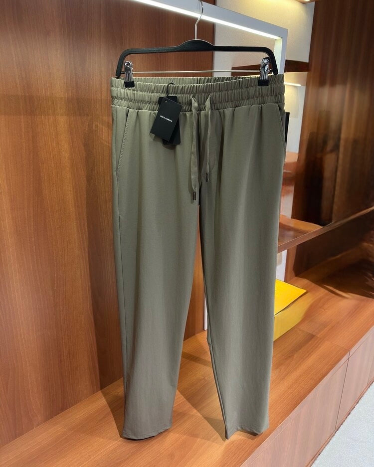 Dolce & Gabbana Olive Green Logo Pants