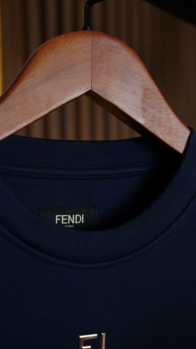 Navy Blue Minimalist Sweatshirt on Wooden Hanger - CBLACK