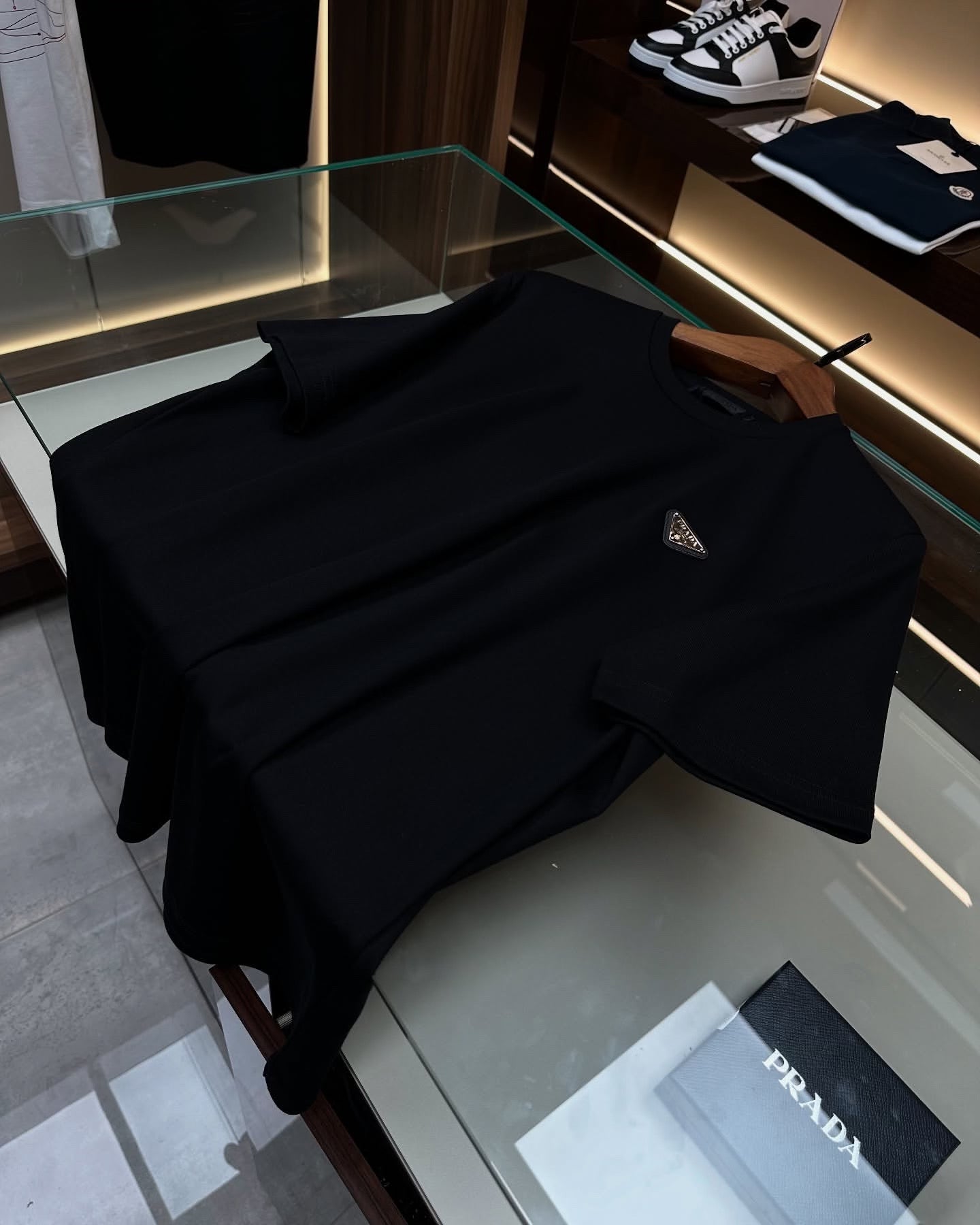 Prada Re-Nylon Black T-Shirt with Triangle Logo