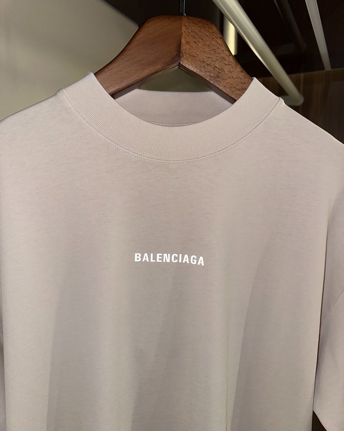 Balenciaga Oversized Logo T-Shirt – Beige