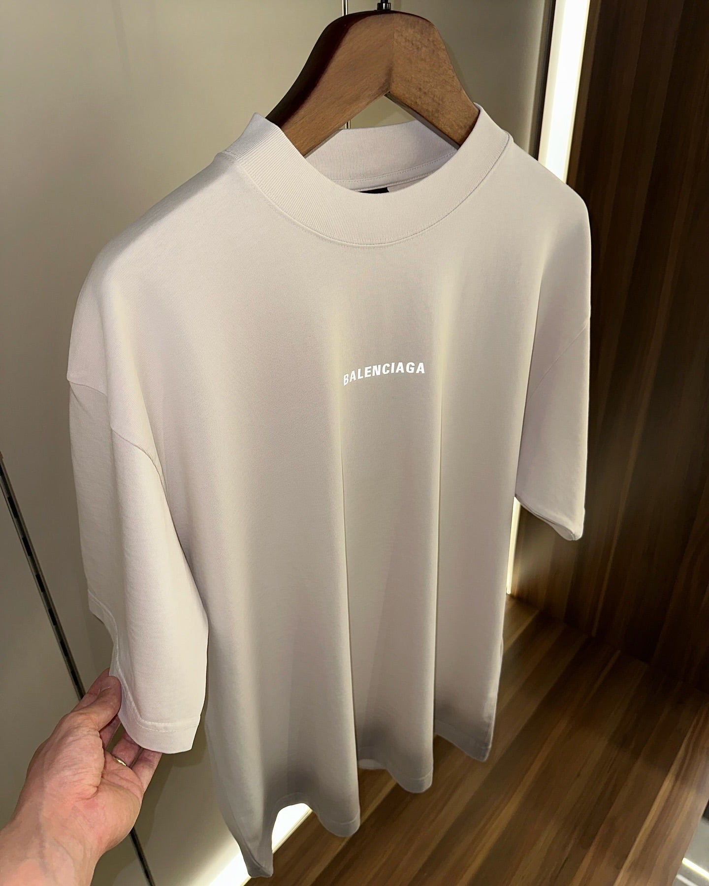 Balenciaga Oversized Logo T-Shirt – Beige