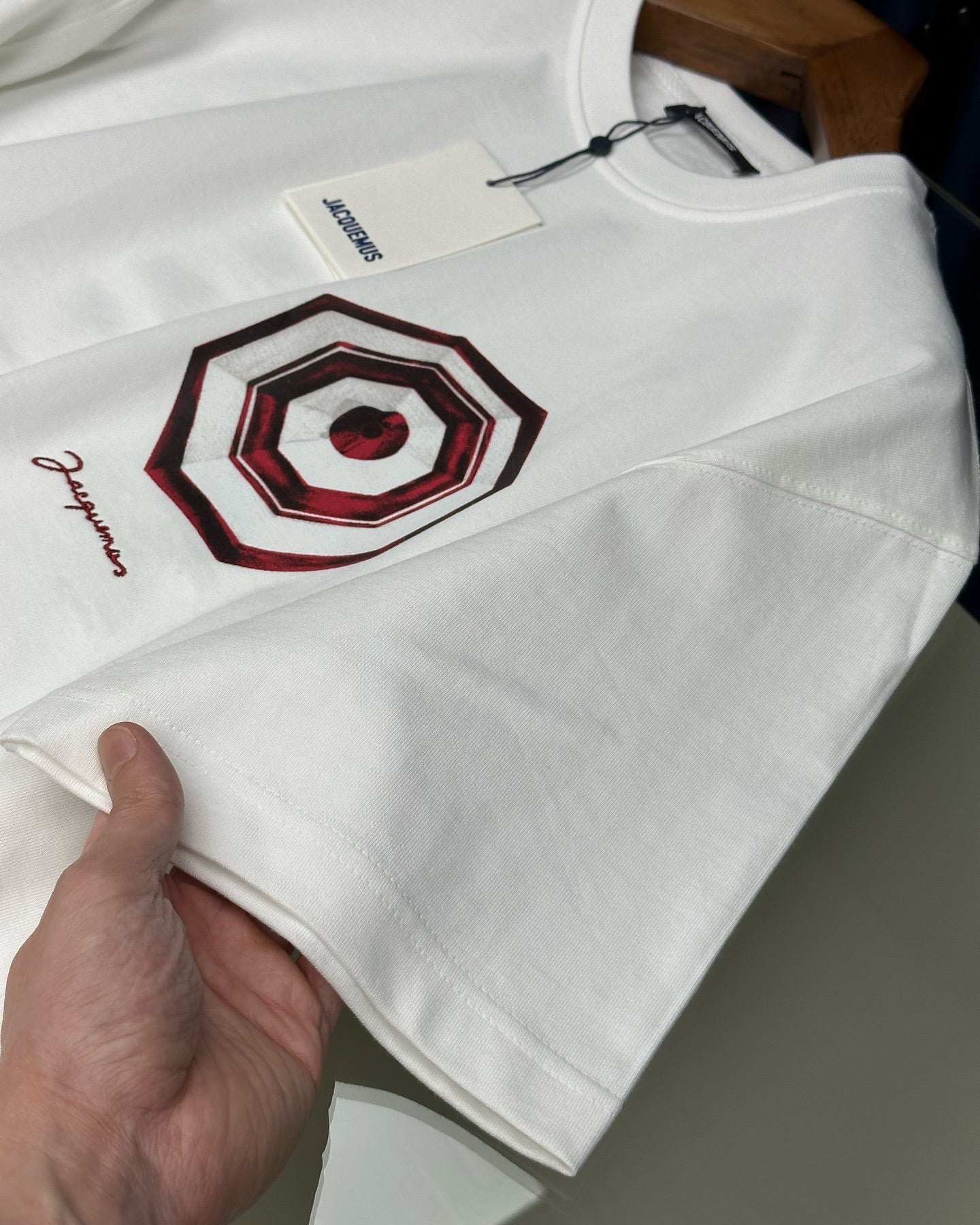 Jacquemus White Geometric Graphic T-Shirt