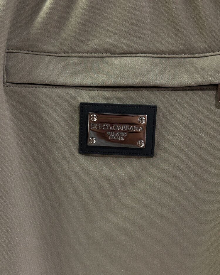 Dolce & Gabbana Olive Green Logo Pants