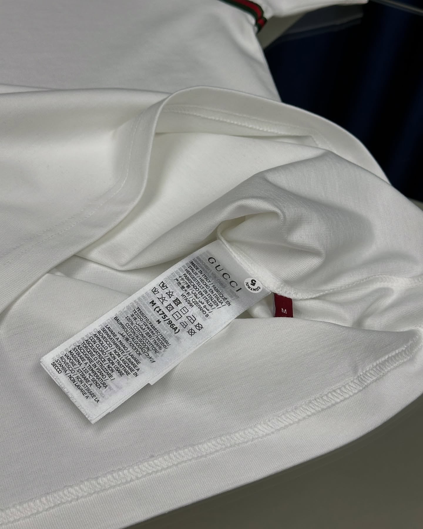 Gucci White Cotton T-Shirt with Web Stripe Detail (oversize)
