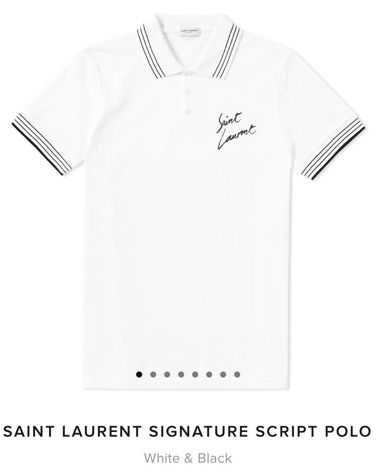 Saint Laurent White Polo Shirt with Embroidered Logo
